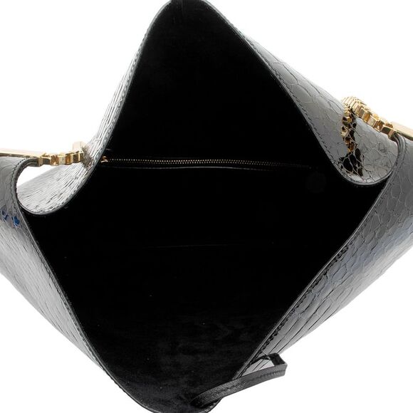 Saint Laurent Patent Croc Embossed Leather Suzanne Medium Hobo - Picture 7 of 14